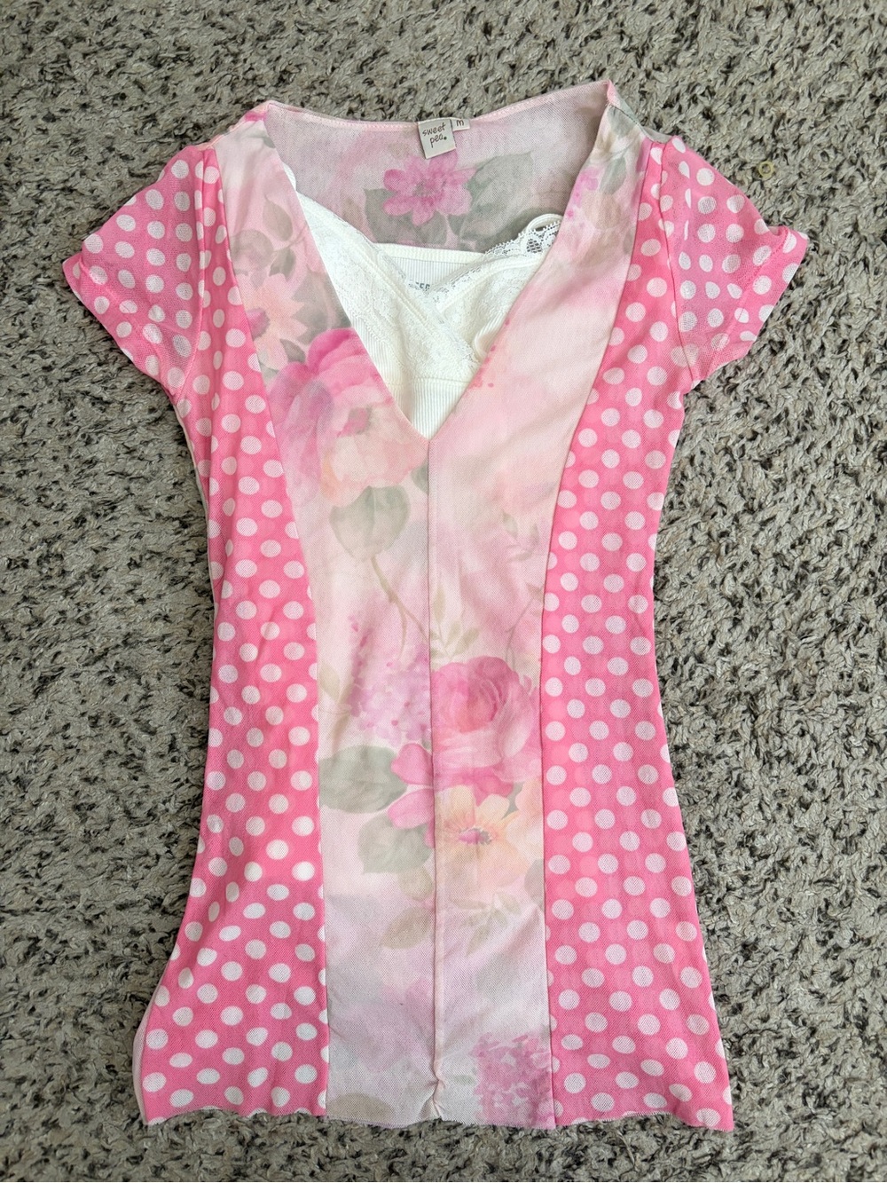 Rare Vintage Sweet Pea Floral Top